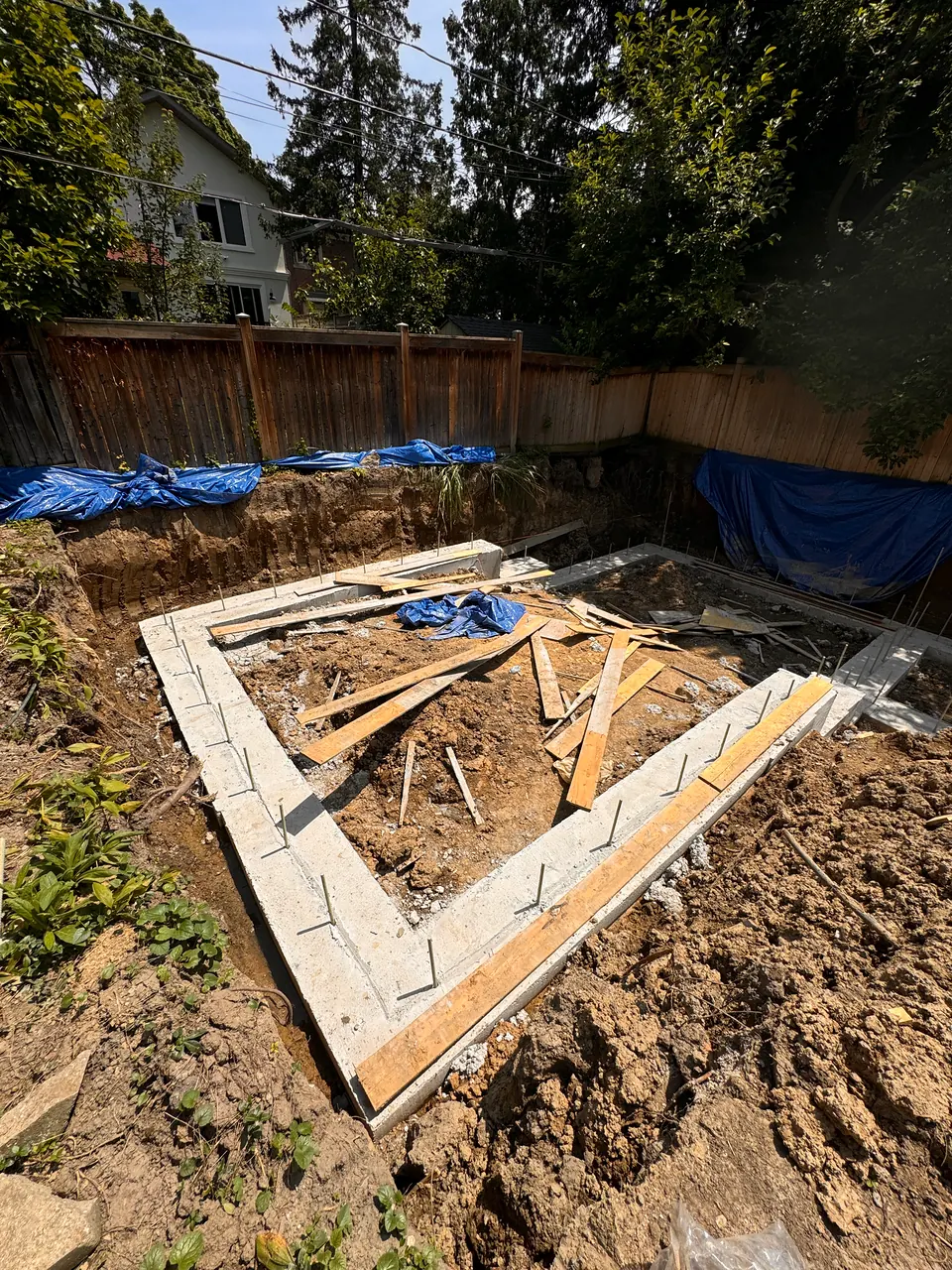 Footings for a rear addition