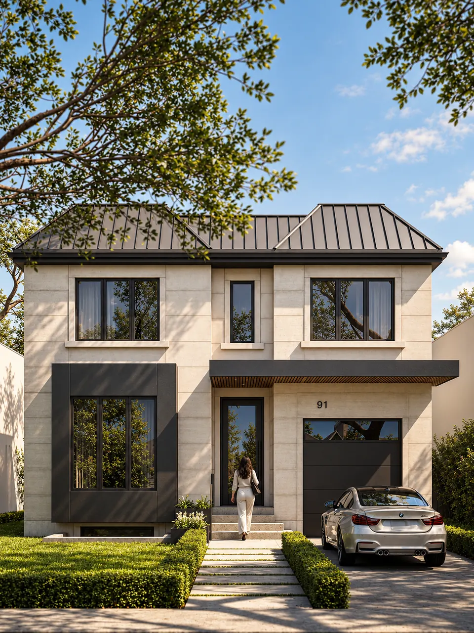 Transitional limestone home