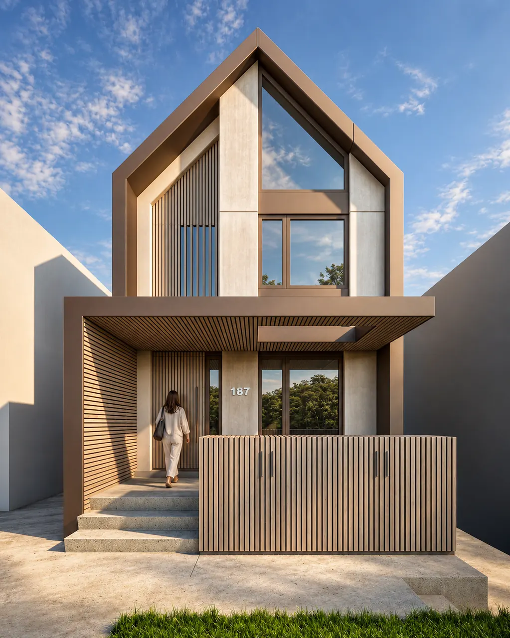 Timber-framed gable facade