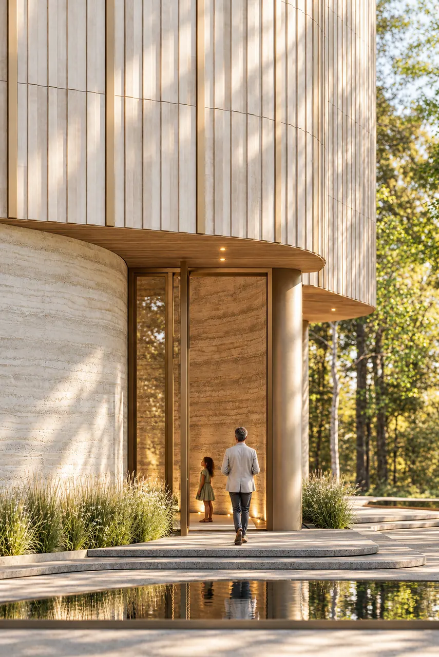 Pavilion in a woodland clearing