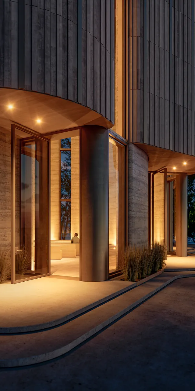 Timber entry at night