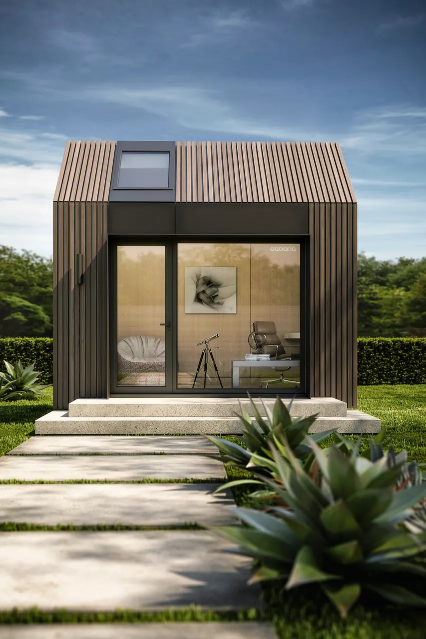 Garden studio in charred timber