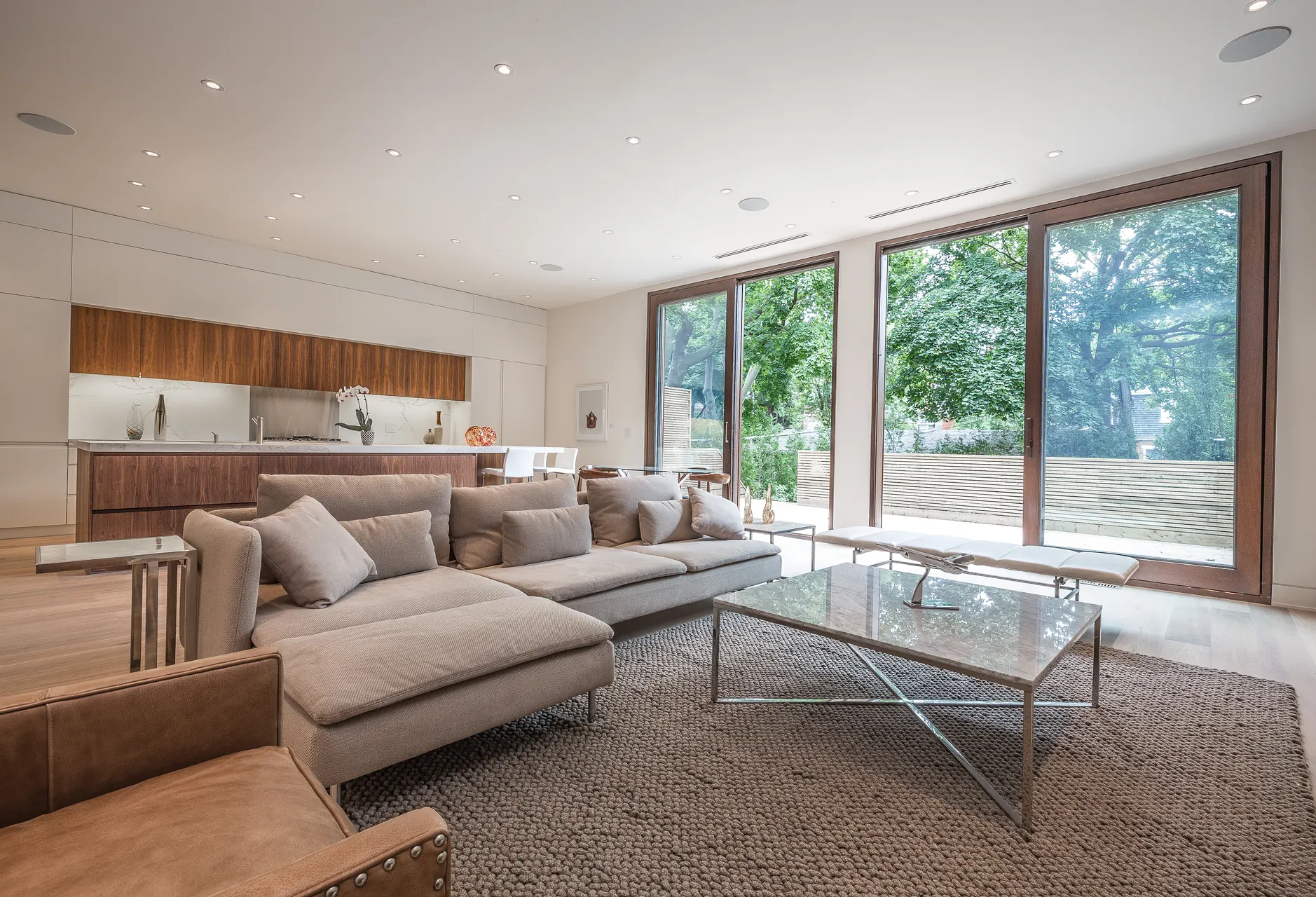 Open living room and walnut kitchen, Lytton Park